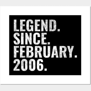 Legend since February 2006 Birthday Shirt Happy Birthday Shirts Posters and Art